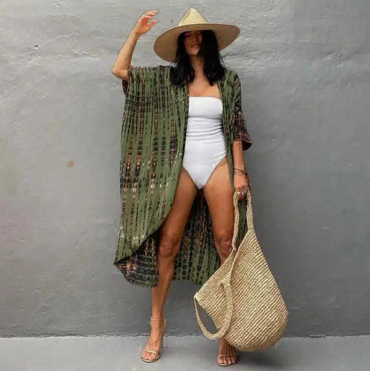 Chloe Tie-Dye Printed Beach Kimono.
