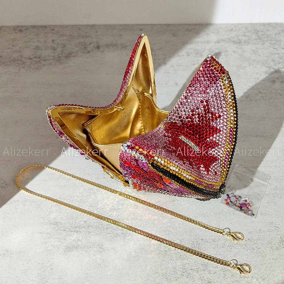 Rhinestone Butterfly Clutch