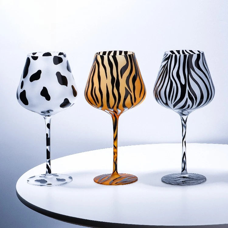 Safari Time Frosted Crystal Wine Glass - Cow Edition - KODA | Shop Fashion, Homewares, Gifting & More - Free Shipping