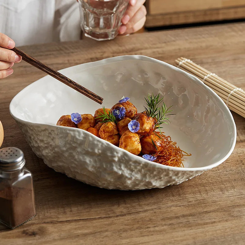Rock Textured Shell Ceramic Plate Shop name