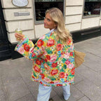 Blossom Burst Colourful Quilted Coat.