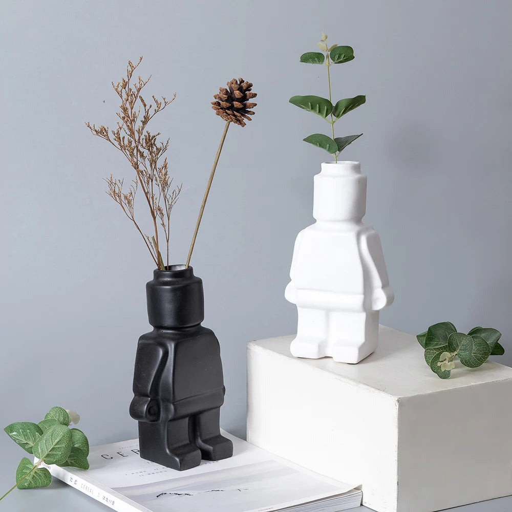 Nordic Robot Block Man Vase