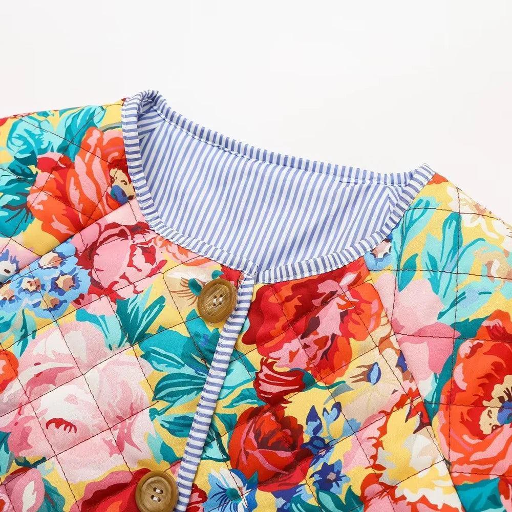 Blossom Burst Colourful Quilted Coat.