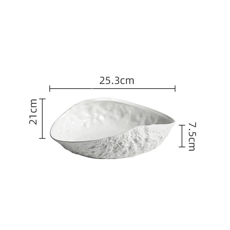 Rock Textured Shell Ceramic Plate Shop name