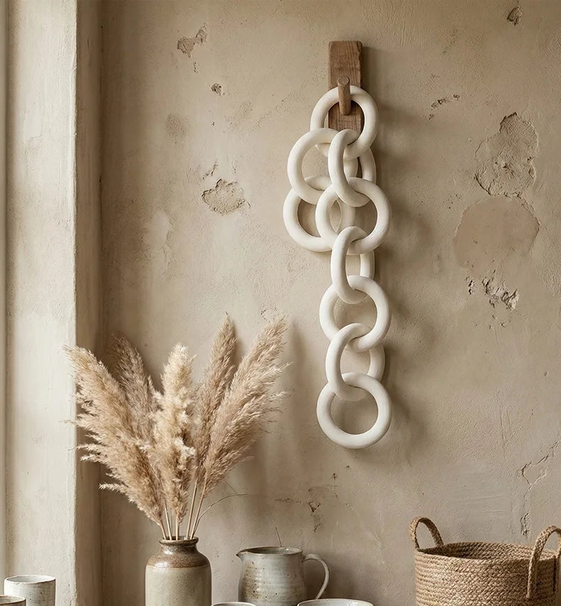 Ceramic Chain Link Decor - White Stoneware