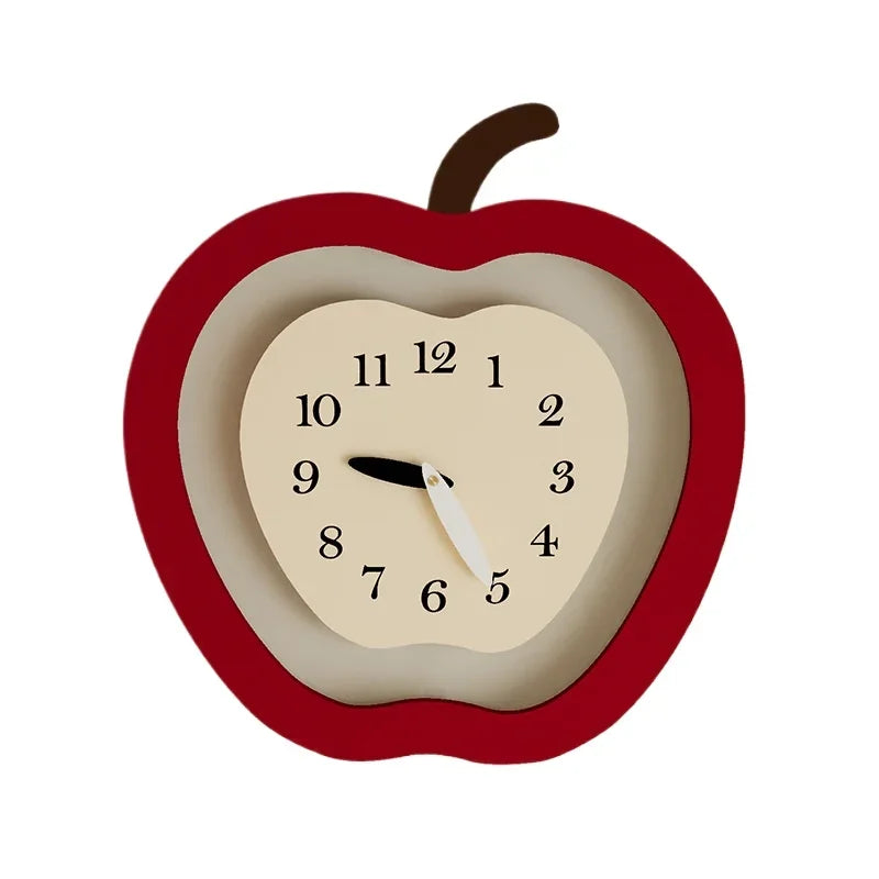 Apple Wall Clocks Hanging Wall-mounted Decoration Desktop Clock for Modern Living Room Home Decor Gifts - Koda Store - Free Shipping