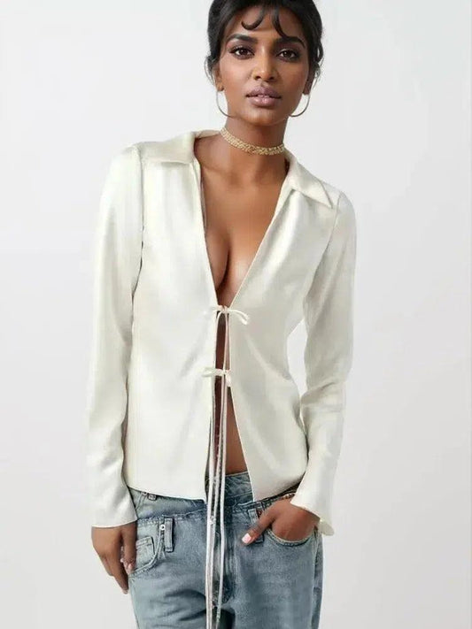 Zara Tie-Front Shirt - White.