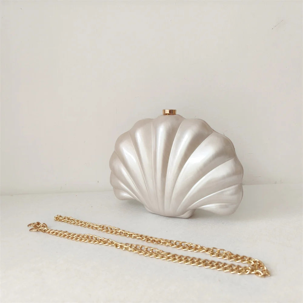 Female Shell Acrylic Box Clutches Lady Gift Evening Bag Party Prom Stones Handbags Luxury Women Wedding Bridal Clutch Purse Bag - Koda Store - Free Shipping