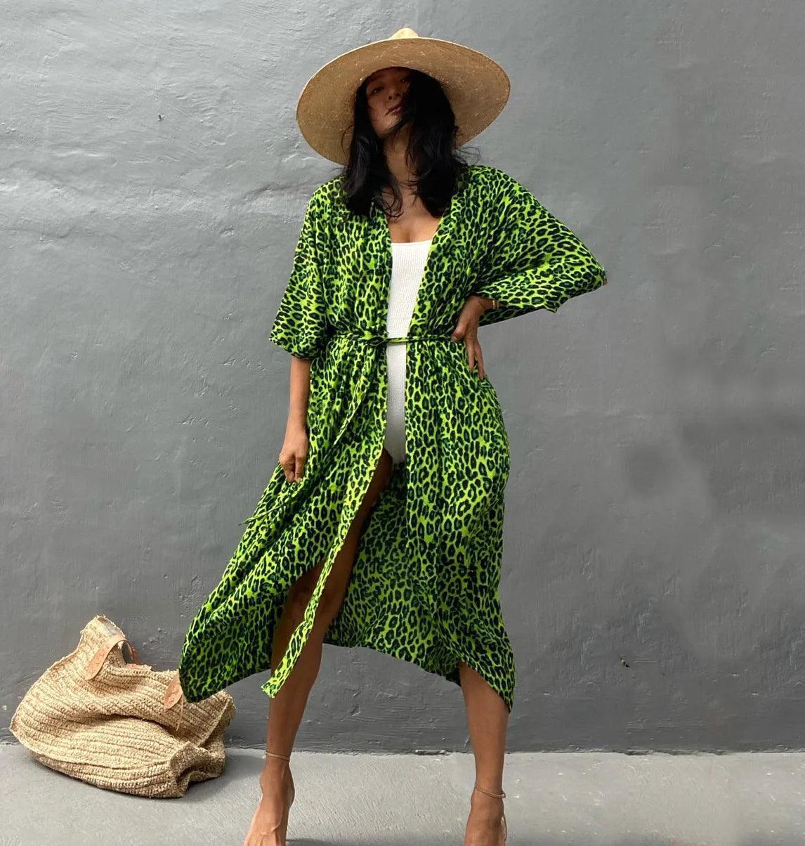 Chloe Tie-Dye Printed Beach Kimono.