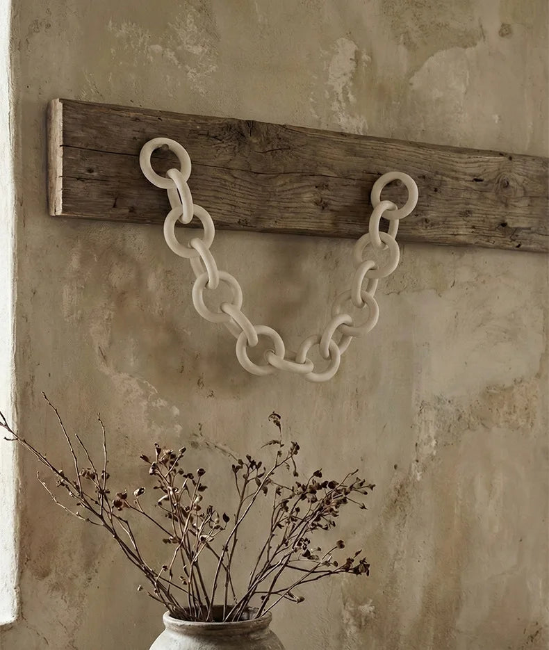 Ceramic Chain Link Decor - White Stoneware
