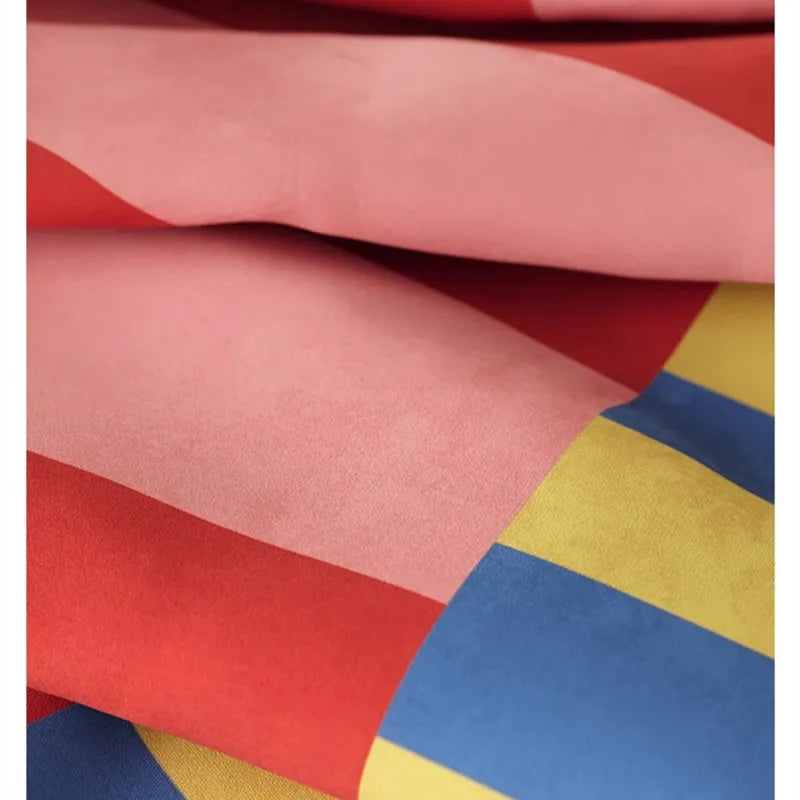 Striped Statement Square Velvet Cushion Cover