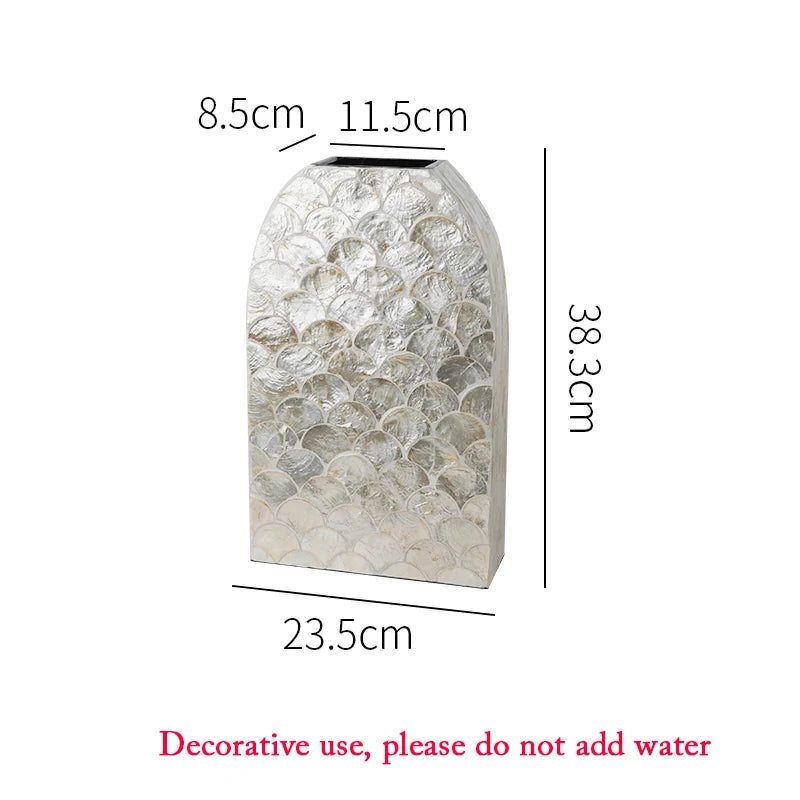 French Shell Vase Handmade Living Room Flower Planter Artistic Decorative Ornaments on The Entrance Countertop Home Accessories - Koda Store - Free Shipping