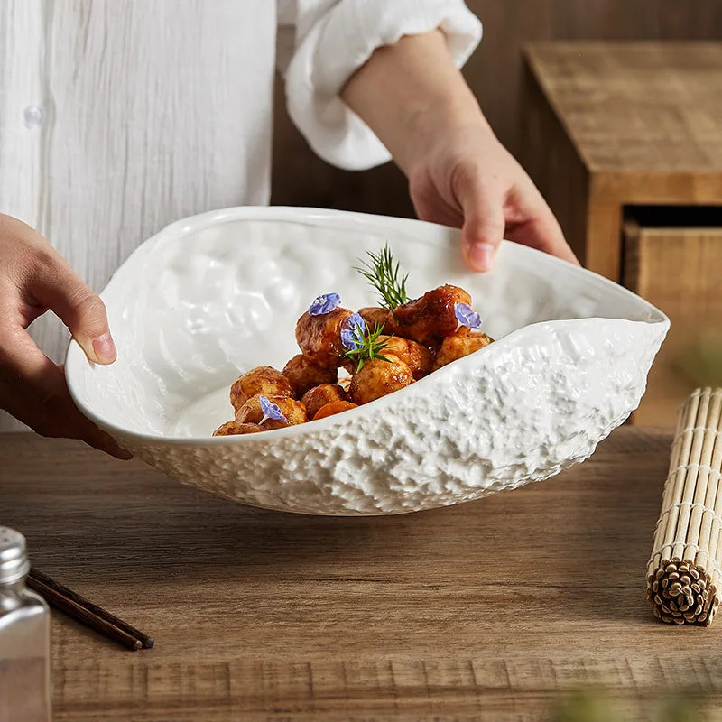 Rock Textured Shell Ceramic Plate Shop name