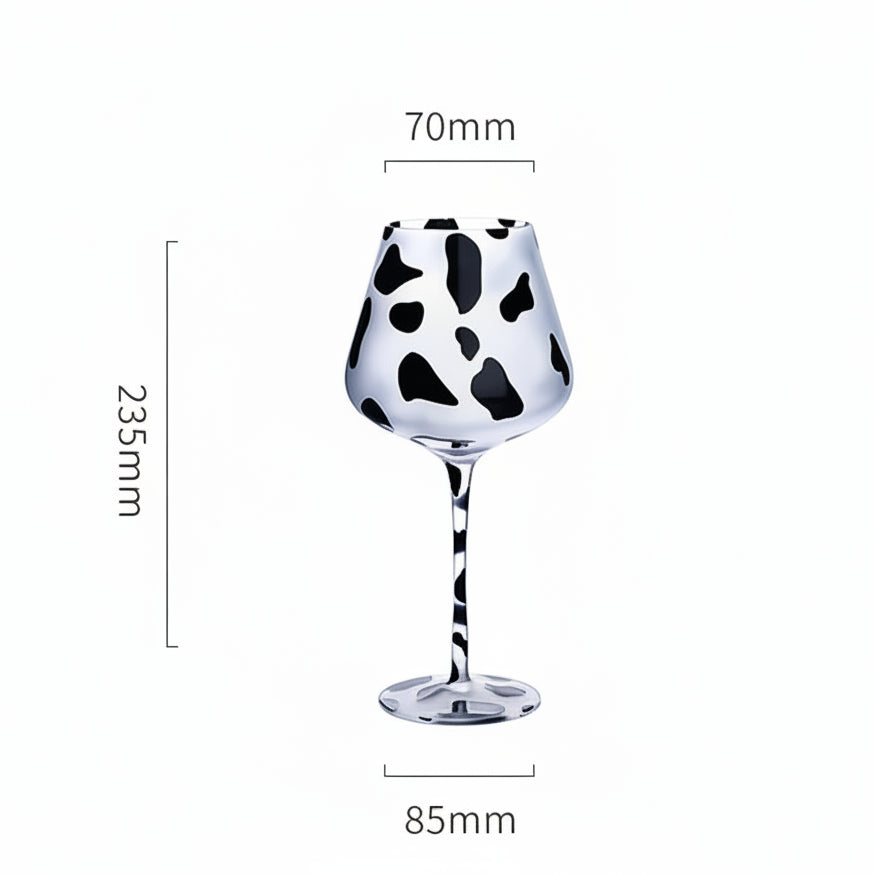 Safari Time Frosted Crystal Wine Glass - Cow Edition - KODA | Shop Fashion, Homewares, Gifting & More - Free Shipping