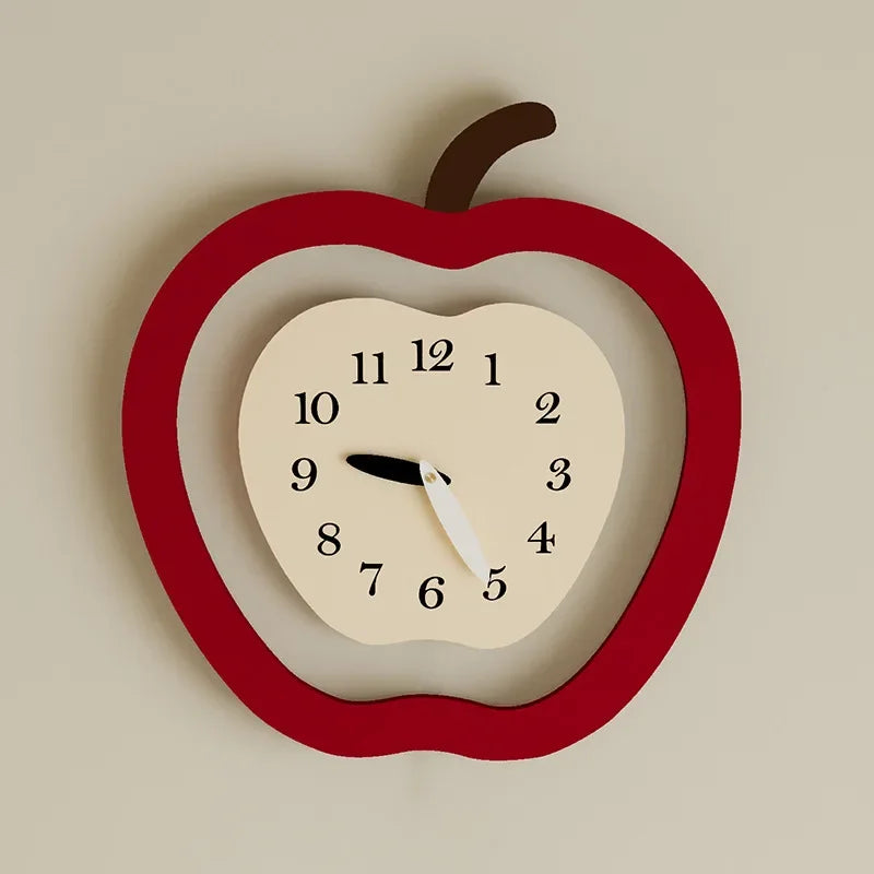 Apple Wall Clocks Hanging Wall-mounted Decoration Desktop Clock for Modern Living Room Home Decor Gifts - Koda Store - Free Shipping