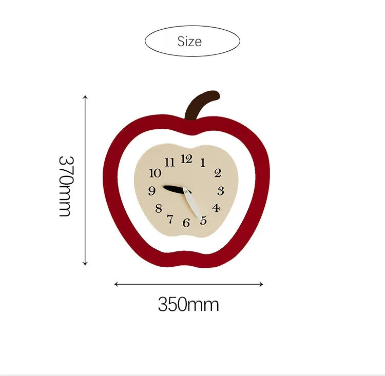 Apple Wall Clocks Hanging Wall-mounted Decoration Desktop Clock for Modern Living Room Home Decor Gifts - Koda Store - Free Shipping