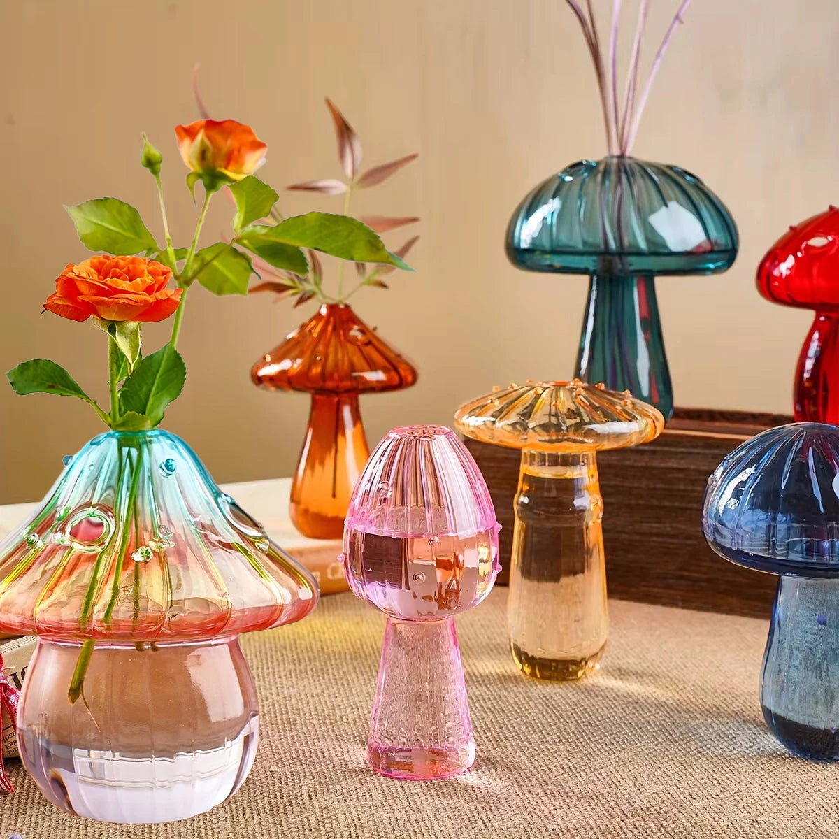 Fairy Mushroom Coloured Glass Vase - Koda Store - Free Shipping