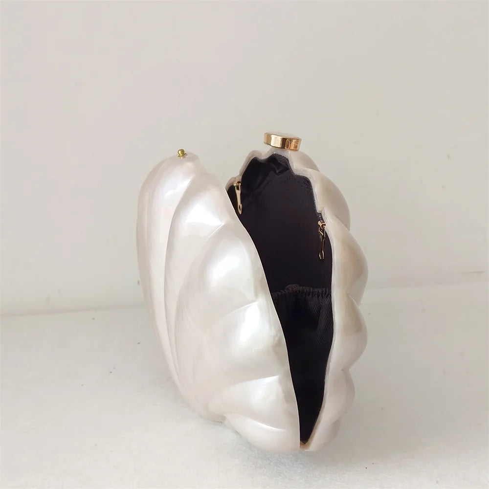 Female Shell Acrylic Box Clutches Lady Gift Evening Bag Party Prom Stones Handbags Luxury Women Wedding Bridal Clutch Purse Bag - Koda Store - Free Shipping