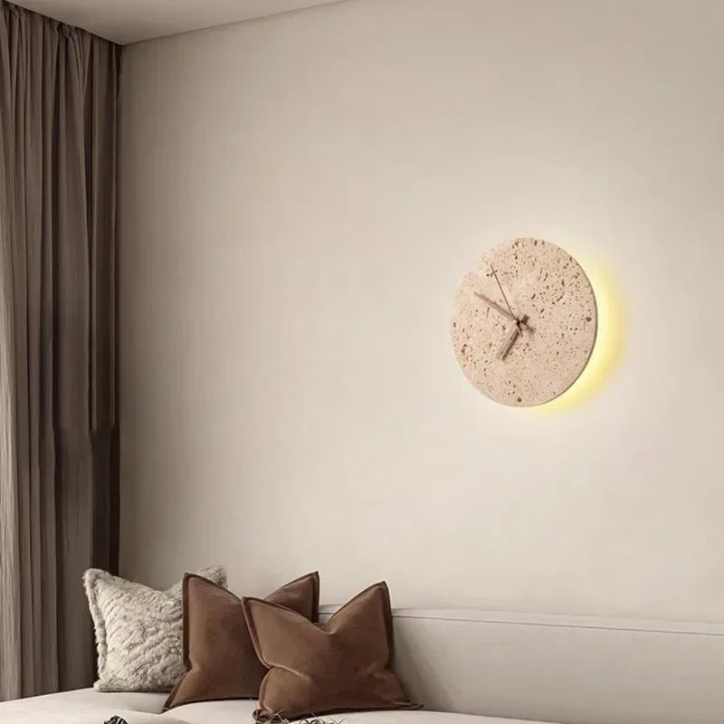 Creative Cave Stone Clock Wall Lamp Bedroom Living Room Background Wall Atmosphere Light Staircase Entrance Hotel Decor Lighting Shop name
