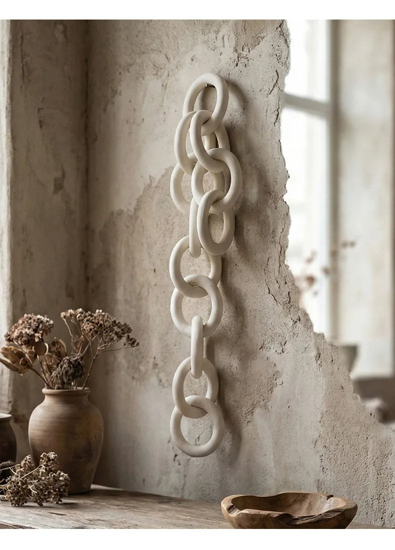 Ceramic Chain Link Decor - White Stoneware