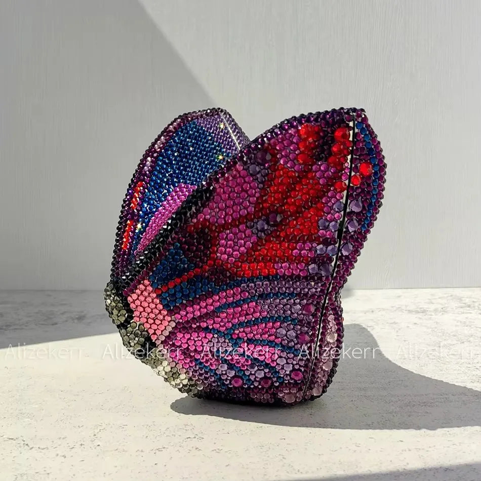 Rhinestone Butterfly Clutch