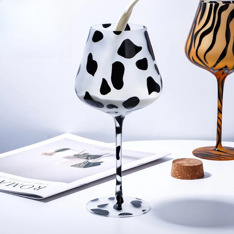Safari Time Frosted Crystal Wine Glass - Cow Edition - KODA | Shop Fashion, Homewares, Gifting & More - Free Shipping
