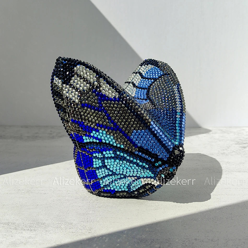Rhinestone Butterfly Clutch
