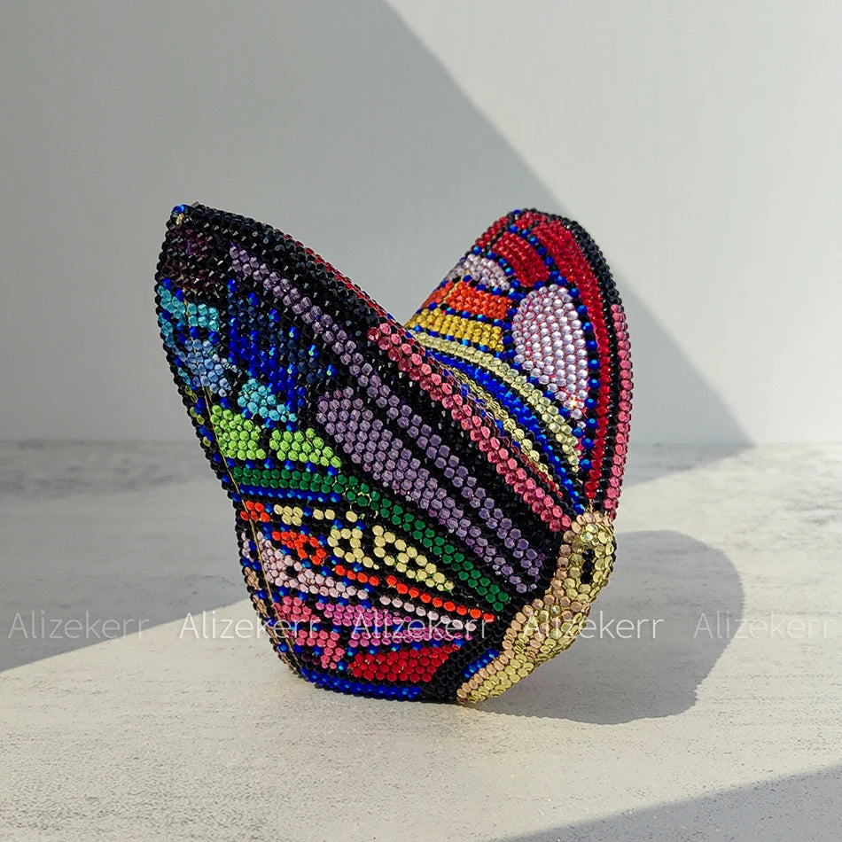 Rhinestone Butterfly Clutch