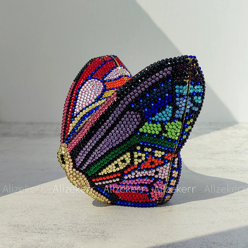 Rhinestone Butterfly Clutch