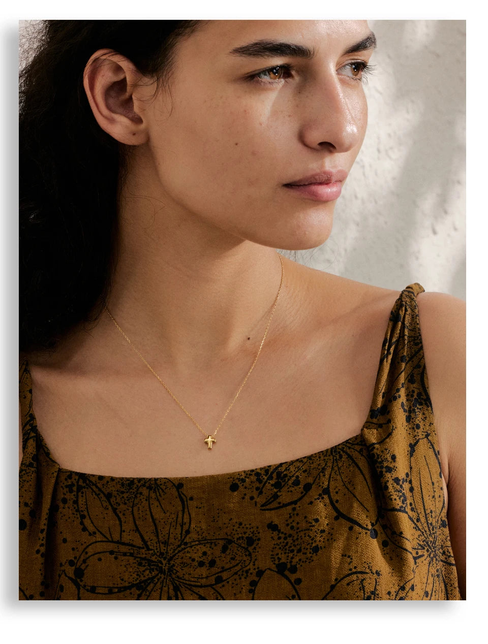 Petite Gold Cross Pendant Necklace