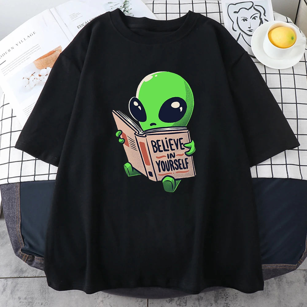 Believe In Yourself Alien Graphic T-Shirt Shop name
