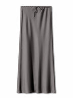 Long Black Satin Skirts Women For Work Summer Autumn Straight Brown Skirt Long Belt Coffee Formal Silk Maxi Skirt For Ladies - Koda Store - Free Shipping