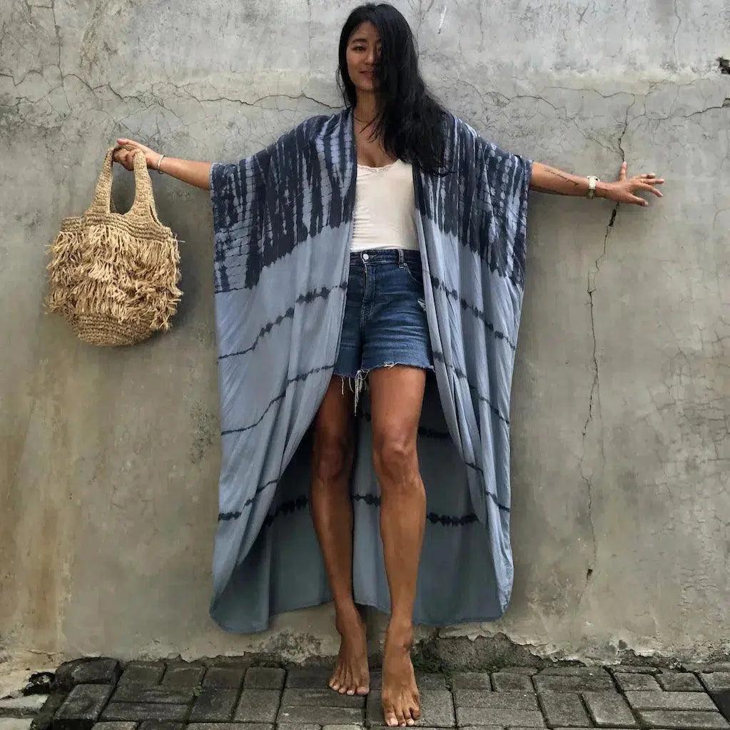 Chloe Tie-Dye Printed Beach Kimono.