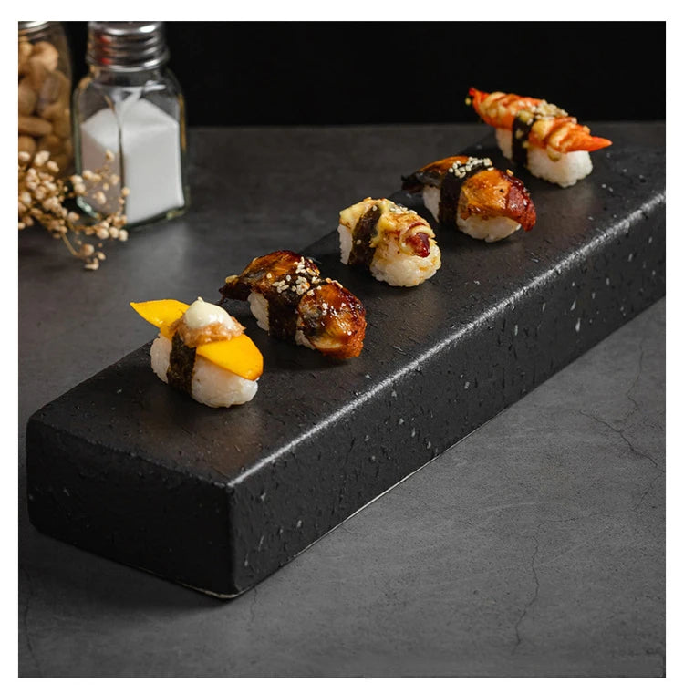 Luxury Cubic Prism Slab Ceramic Serving Plate
