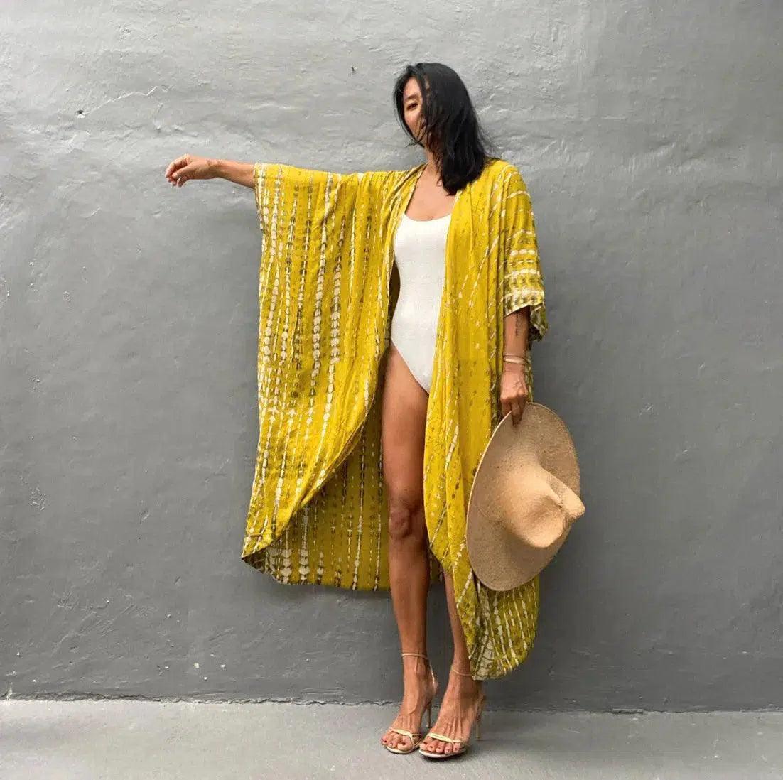 Chloe Tie-Dye Printed Beach Kimono.