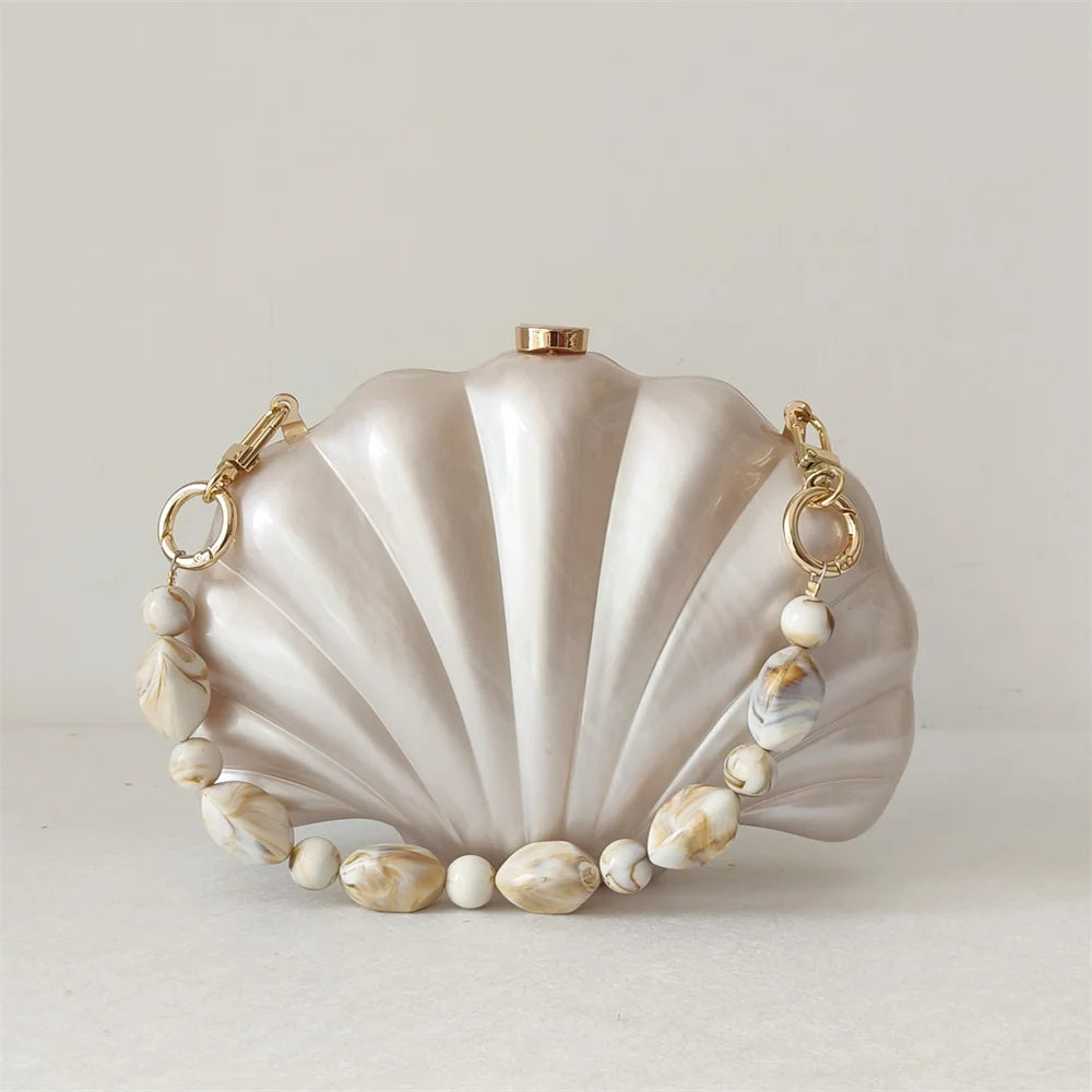 Female Shell Acrylic Box Clutches Lady Gift Evening Bag Party Prom Stones Handbags Luxury Women Wedding Bridal Clutch Purse Bag - Koda Store - Free Shipping