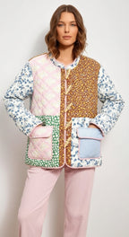 Patchwork Pastel Padded Pattern Puffer - Koda Store - Free Shipping