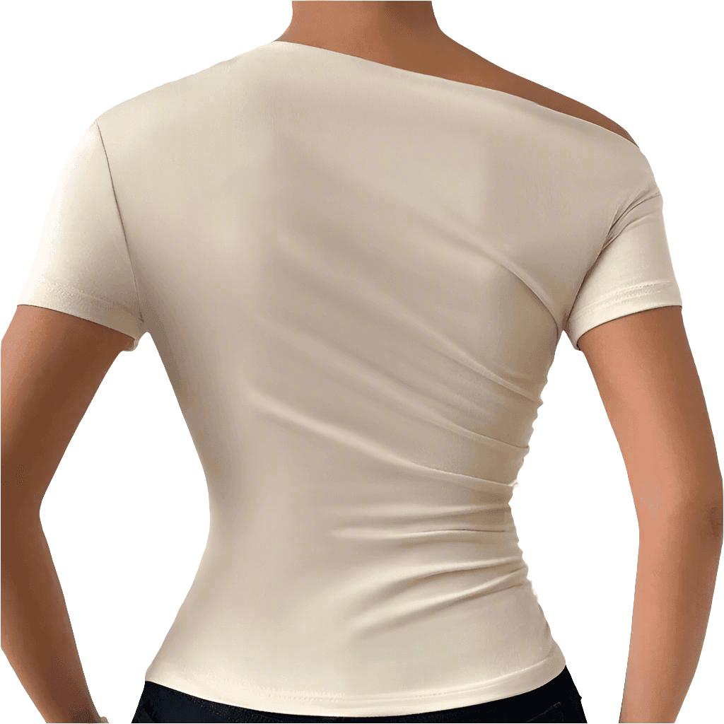 Asymmetric One-Shoulder Top Spanish White - Koda Store