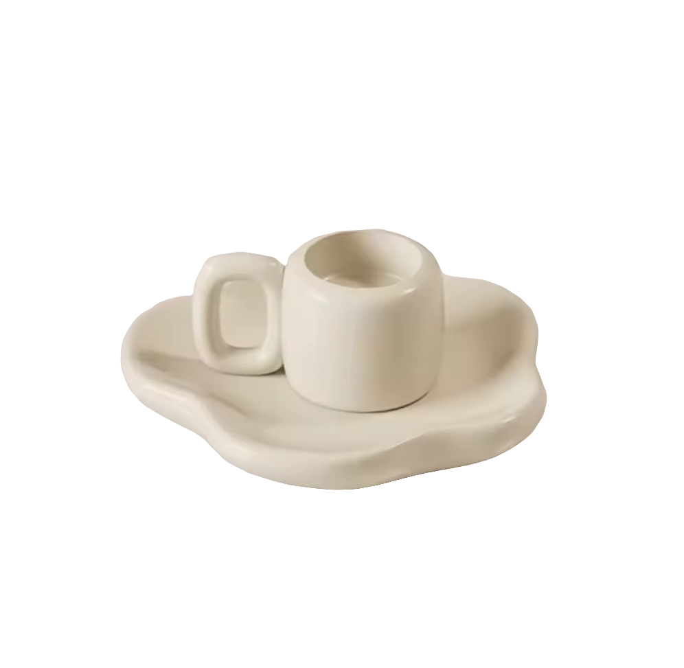 Cute Coffee Cup Ceramic Taper Candle Holder | Cultivated Charm For Your Closet & Crib | Free Global Shipping & 30 Day Returns | Women's apparel, jewellery, bags, eclectic home decor & gifting | Checkout Securely with Afterpay & PayPal.