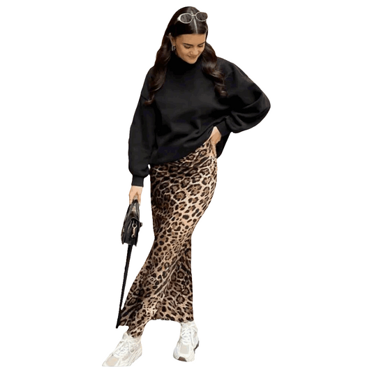 Vintage Leopard Print Midi Skirt - Koda Store
