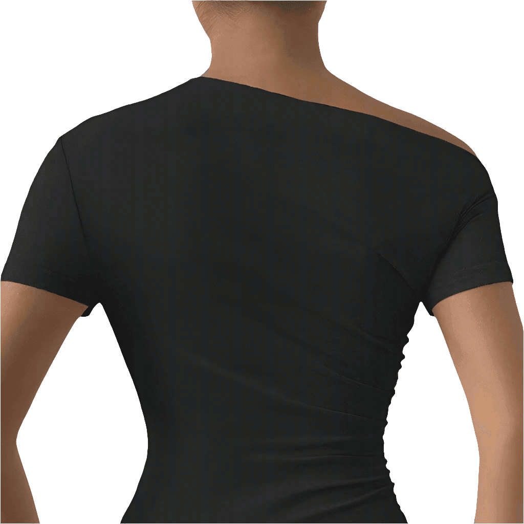 Asymmetric One-Shoulder Top Black - Koda Store