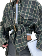 Oversized Plaid Long-Sleeve Shirt - Koda Fashion & Decor - Free Shipping