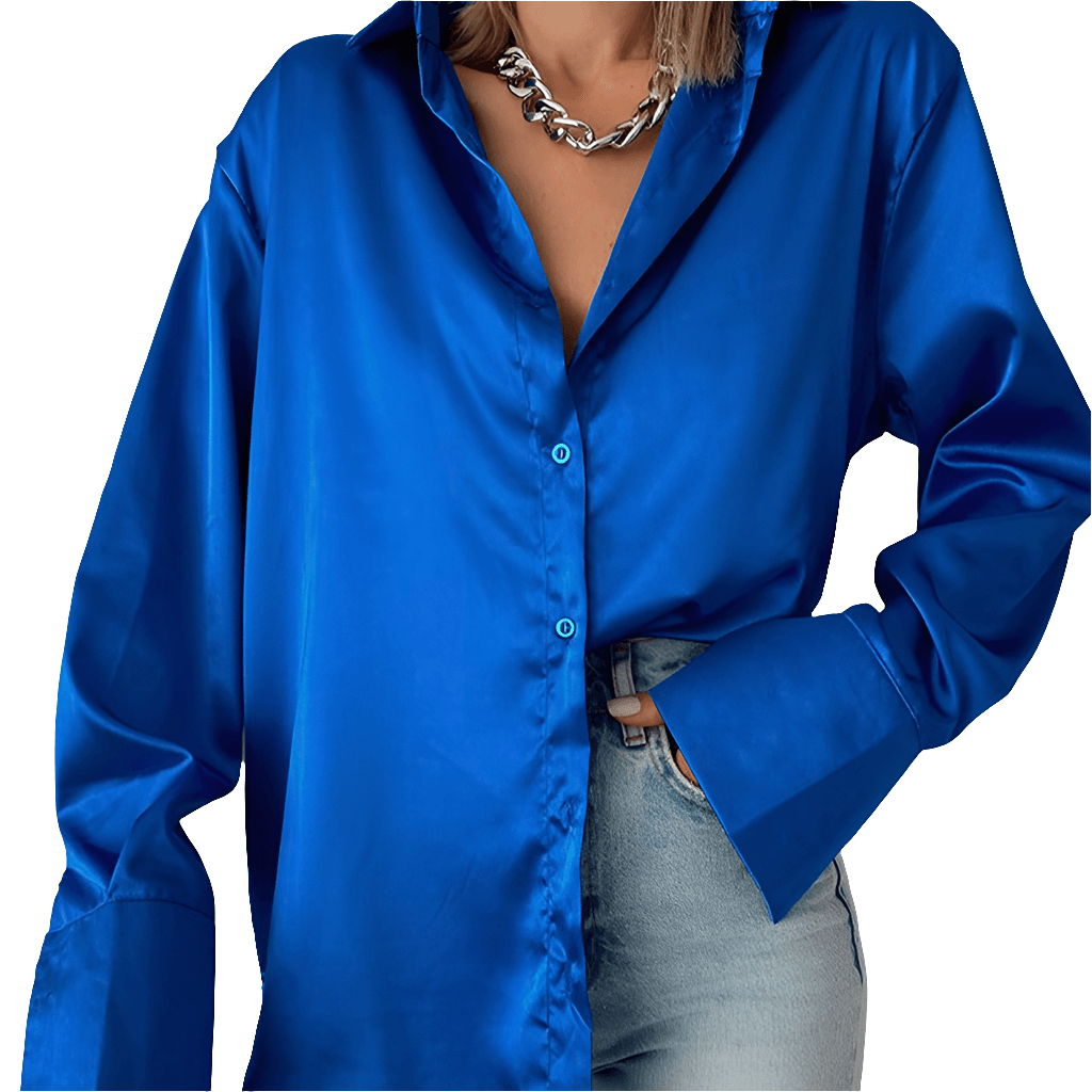 Vintage Lapel Satin Blouse - Koda Store