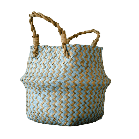Boho Blue Wicker Basket Koda Fashion & Decor