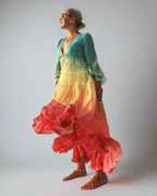 Setting Sun Flounced A-Line Dress - Koda Fashion & Decor - Free Shipping