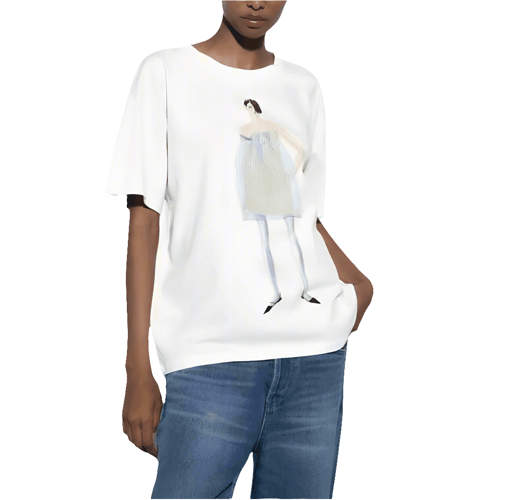 Angelica Graphic T-Shirt with 3D Textured Fabric Feature