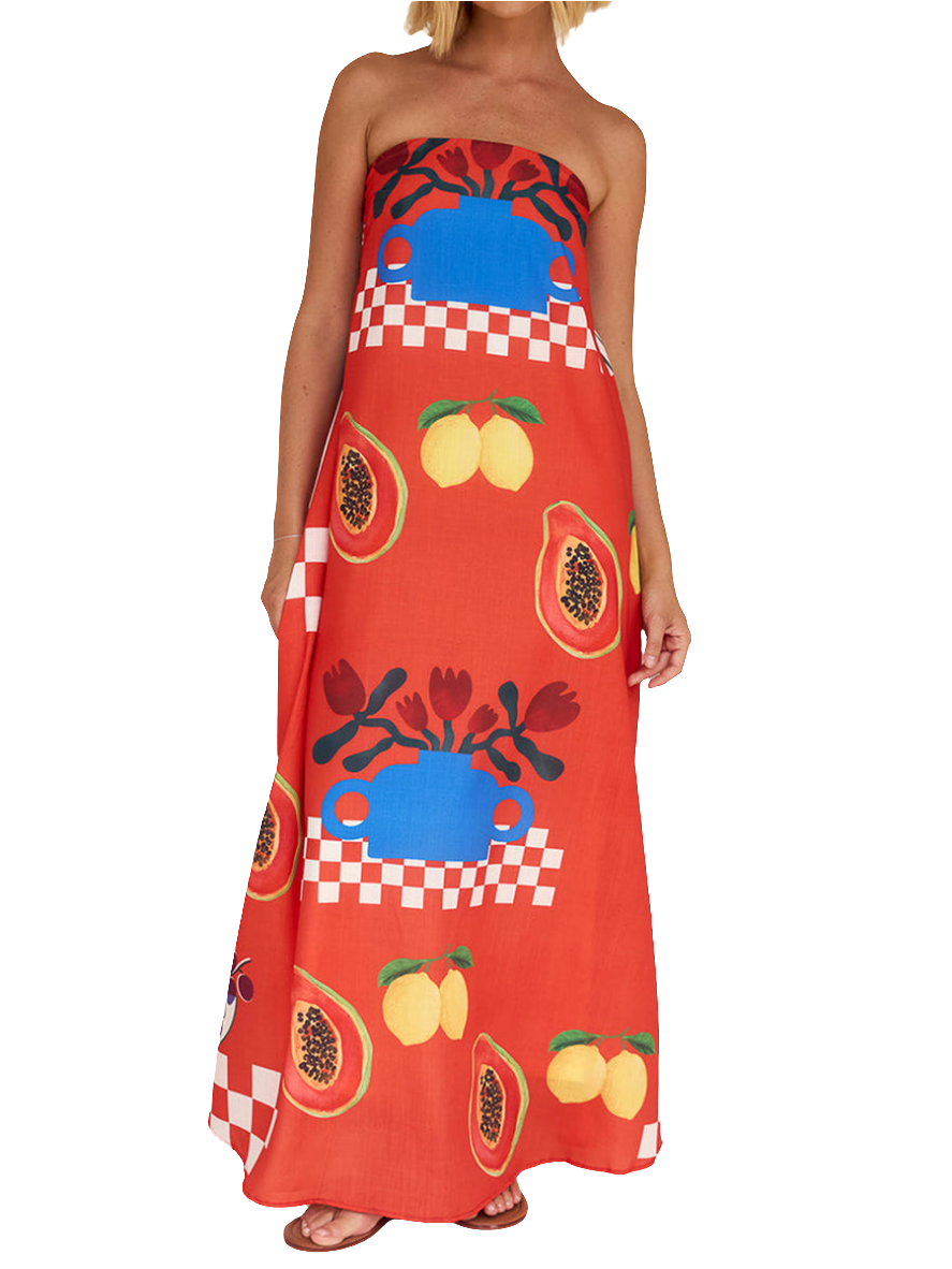 Fruit For Days Printed Maxi Dress | Cultivated Charm For Your Closet & Crib | Free Global Shipping & 30 Day Returns | Women's apparel, jewellery, bags, eclectic home decor & gifting | Checkout Securely with Afterpay & PayPal.