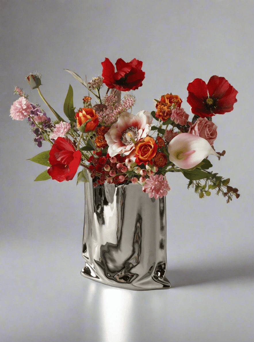 Botanica Silver Ceramic Vase