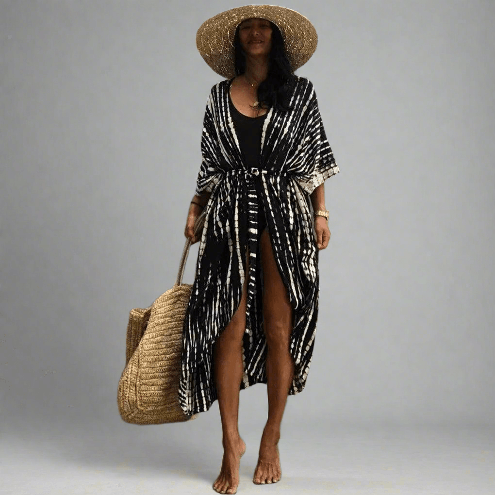 Chloe Tie-Dye Printed Beach Kimono.