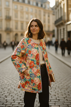 Blossom Burst Quilted Coat